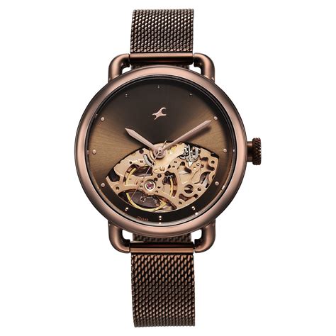 Buy Online Fastrack Automatics Brown Dial Stainless Steel Strap Watch ...