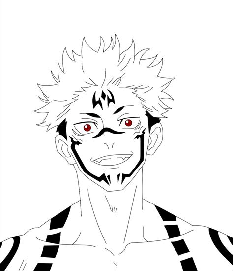 Sukuna | Anime face drawing, Manga coloring book, Spiderman canvas art