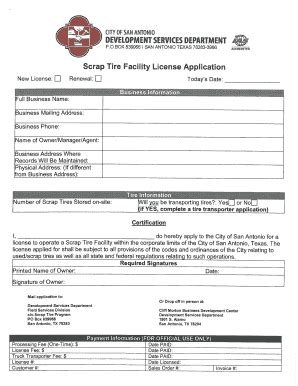 scrap tire facilities in antonio form - Fill Out, Sign & Share Online ...