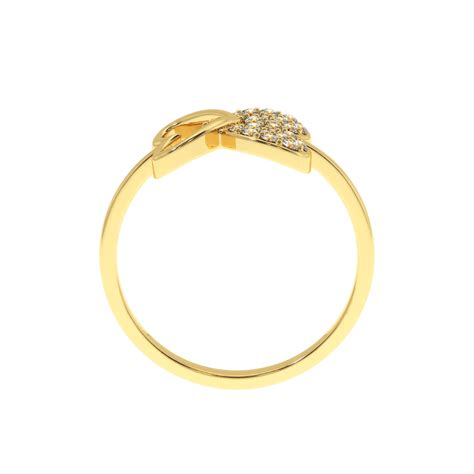 Solitairekart-Double Butterfly Heart Ring 0.23ct Lab Diamond