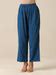 Classic Blue Slub Texture Overlap Pleat Kurta Pant Set