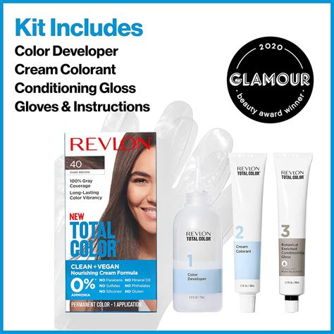 Buy Revlon Total Color Permanent Hair Color, Clean and Vegan, 100% Gray ...
