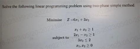 Image result for Tho Phase Method Linear Prgraming Problem