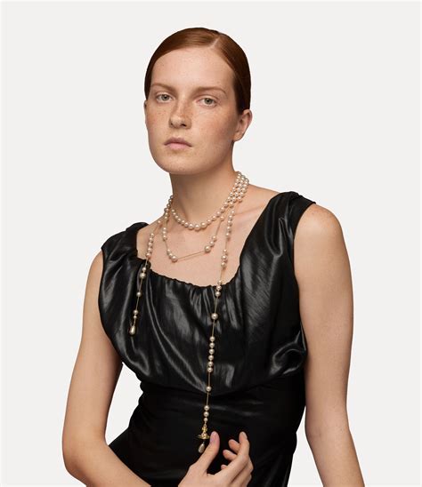Broken Pearl Necklace in GOLD-PEARL-MULTI | Vivienne Westwood®
