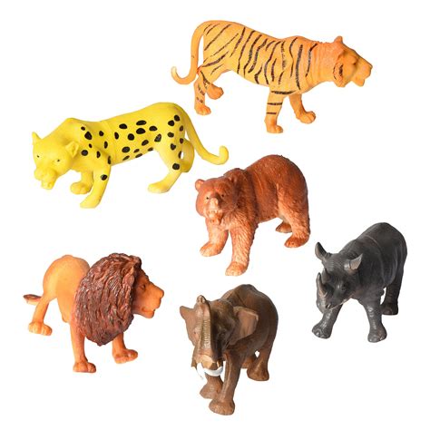 Buy 8 Inch Jumbo Jungle Animal Toy Set,Animal Figure,Realistic Wild ...