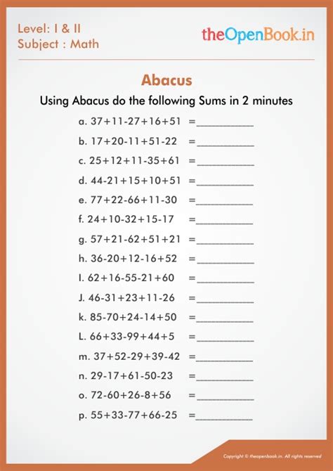 Using Abacus do the following Sums in 2 minutes