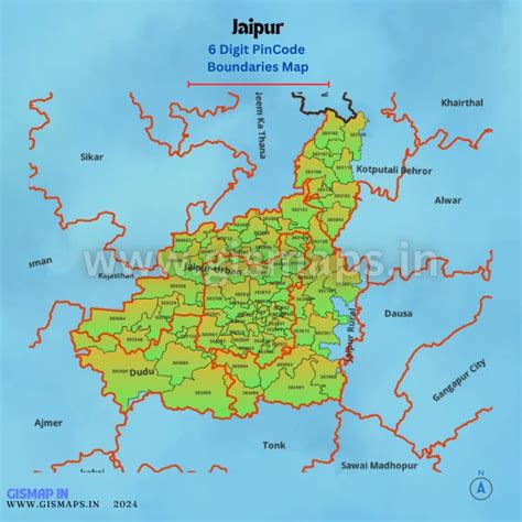 Jaipur PincodeBoundaries Map (Rajasthan)
