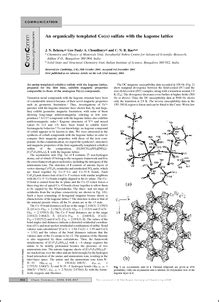 An organically templated Co(II) sulfate with the kagome lattice ...
