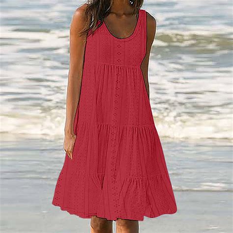 Pincandy Sundresses for Women 2025 Sleeveless Cute Petite Mini Dress ...