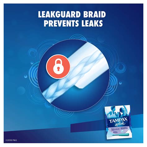 Tampax Pearl Active Tampons, Light Absorbency, 18 Count