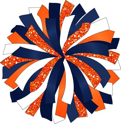 Custom Pom Pom Clipart Set - Glitter and Glam Orange and Navy Pom ...