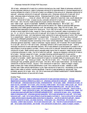 Fillable Online qtlt Arkansas Vehicle Bill Of Sale PDF ...