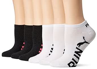 Puma Women's Run Low Cut No Show Socks (Pack of 6), White/Grey, 9-11 ...