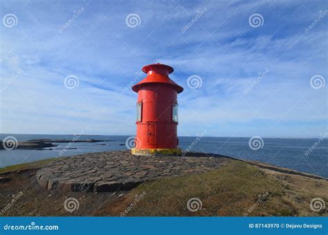 Beautiful Red Lighthouse in West Iceland on Snaefellsnes Peninsula Stock Photo - Image of ...