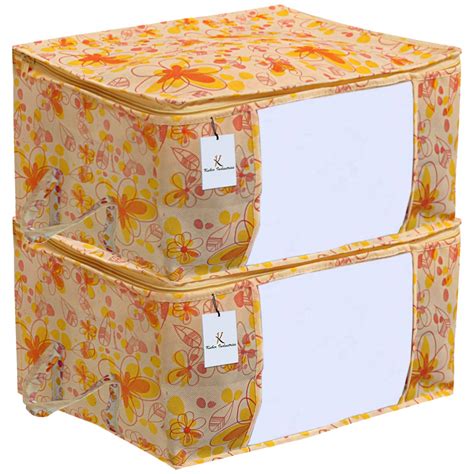 Kuber Industries Rectangular Flower Print Underbed Storage Bag ...