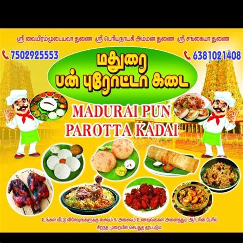 Menu at Madurai bun poratta kadai, Chennai