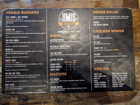 Menu at JIMIS BURGER - Andheri, Mumbai, B2