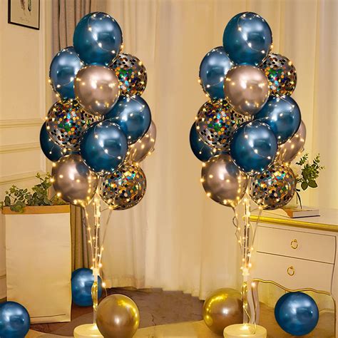 Balloon Stand Kit for Floor with String Light 2 Set Rolay Blue ...