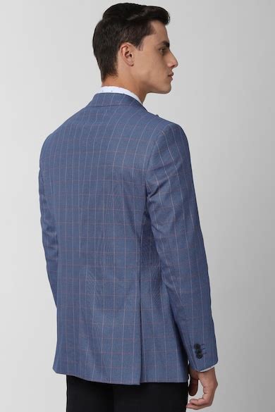 Buy Men Blue Check Formal Blazer Online - 477072 | Peter England