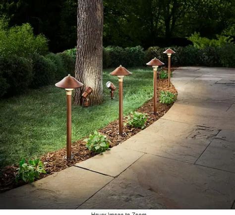 30-Watt Equivalent Low Voltage Brass LED Outdoor Landscape Path Light ...