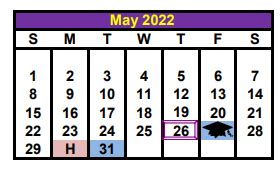 Granbury Isd School Calendar 2022 To 2023 - May Calendar 2022