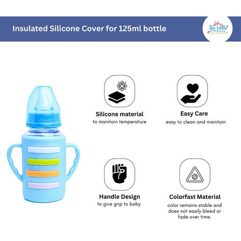 THE LITTLE LOOKERS Baby Bottle Cover with Handle/ Silicone Warmer Cove ...