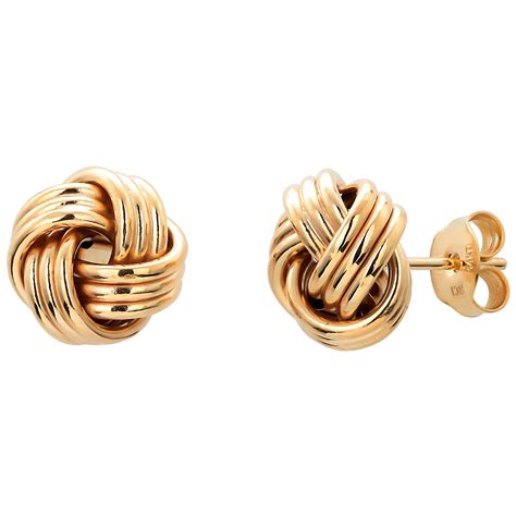 Fourteen Karats Yellow Gold Love Knot Stud Earrings Measuring 0.30 Inch ...