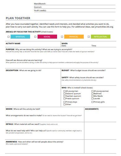 Image result for Activity Program Example