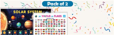 Set of 2 Solar System and My World of Flags Early Learning Educational ...