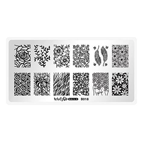 Whats Up Nails – B018 Fields of Flowers Stamping Plate For Stamped Nail ...