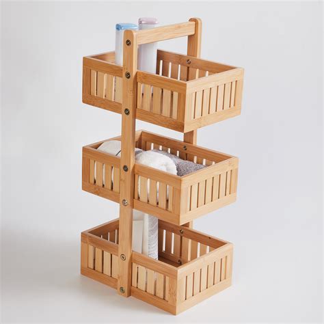 Buy Omnia-Bamboo 3-Tier Bathroom Storage Stand from Home Centre at just ...