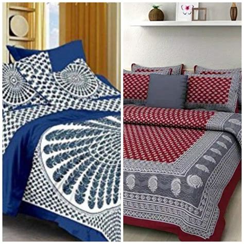 BedZone 100% Cotton Rajasthani Jaipuri King Size bedsheets Combo Double ...
