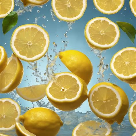 Floating sliced lemon with clear background | Premium AI-generated image