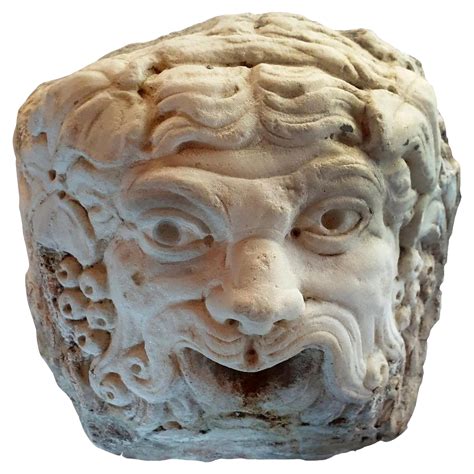 Italian Mask in White Carrara Marble 19th Century For Sale at 1stDibs