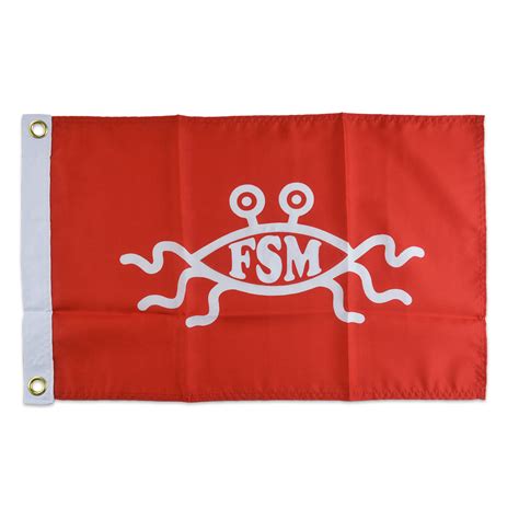 FSM Flying Spaghetti Monster Flag - [Red & White][18'' x 12'']