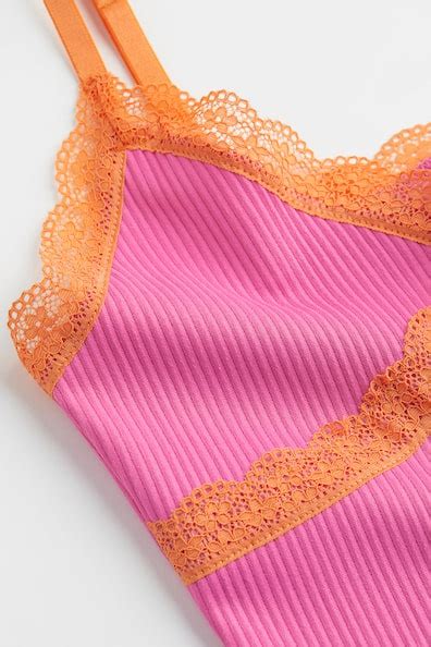 Ribbed top - Pink - Ladies | H&M IN