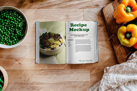 Vegetarian recipe book mockup | Premium PSD