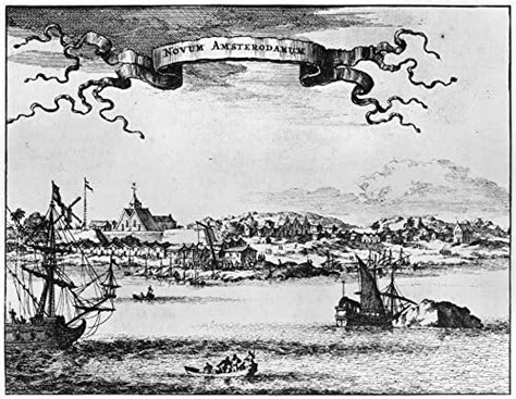 New Amsterdam C1650 Na View of The Dutch Colony of New Amsterdam from ...