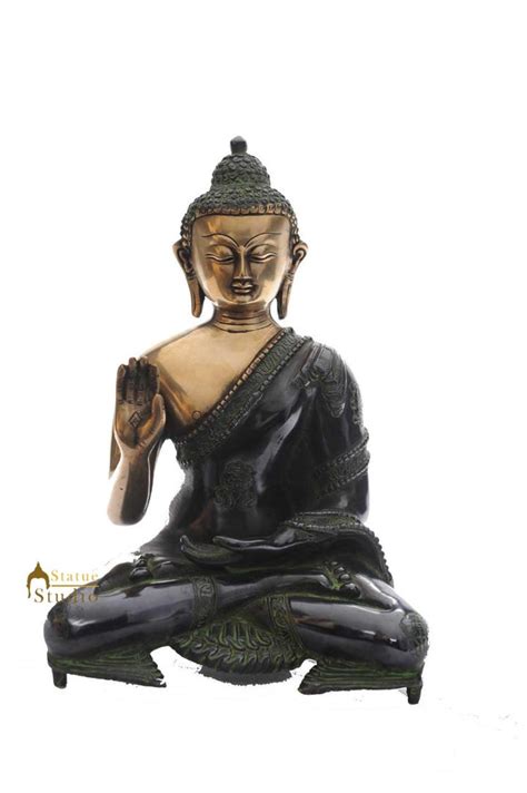Brass blessing buddha india hand crafted old chinese buddhist sakyamun ...