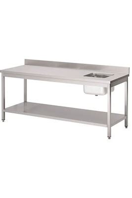 Table de cuisine Gastro M Table du Chef Inox - Bac à Droite - Gamme 700 ...