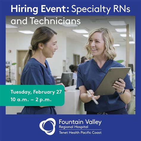 Join us to meet hiring leaders for Fountain Valley Regional Hospital at ...