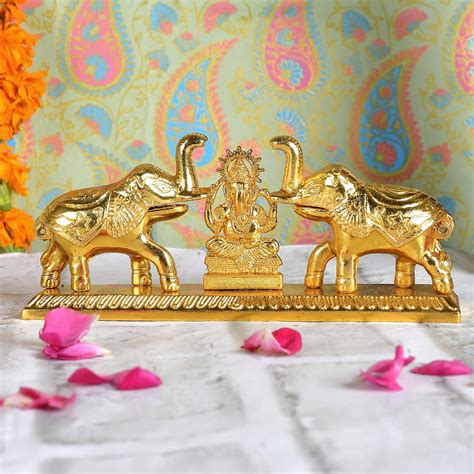 Buy Craft Junction Handcrafted Lord Ganesha Roli Chawal Box with ...