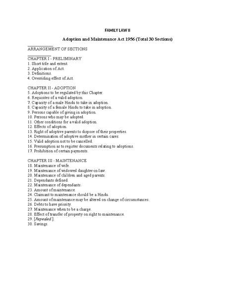 Family Law II - FAMILY LAW II Adoption and Maintenance Act 1956 (Total ...