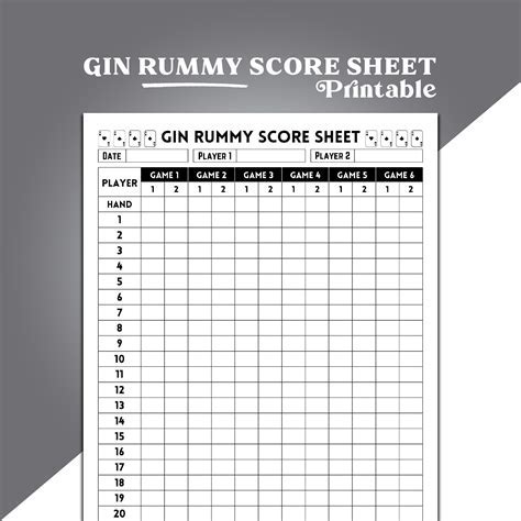 gin game scoring sheet Android IOS V- 7.54