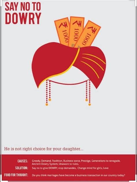 make a poster on dowry system campaign - Brainly.in