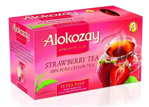 Alokozay Strawberry Pure Ceylon Tea, 25 Tea Bags, 50g : Amazon.in ...