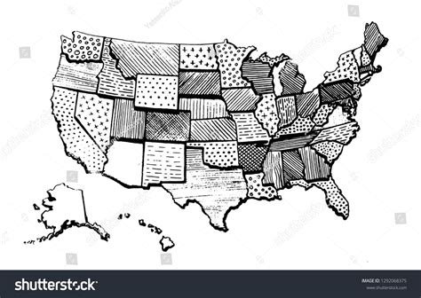 How To Draw The United States Map - Continuous Line Drawing United ...