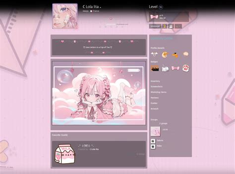 Lola // cute pink steam profile 🍨 | Steam profile, Steam ideas, Steam icon