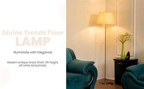 Divine Trends Floor Lamp LED, Incandescent Standing Modern Antique ...