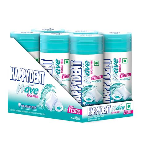 Happydent Wave, Xylitol Sugarfree Mint Flavour, Bubble Gum Bottle Pack ...